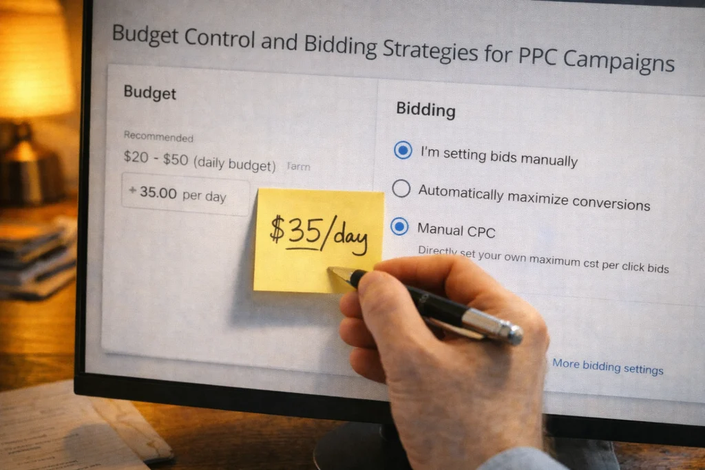Budget Control and Bidding Strategies for PPC Campaigns