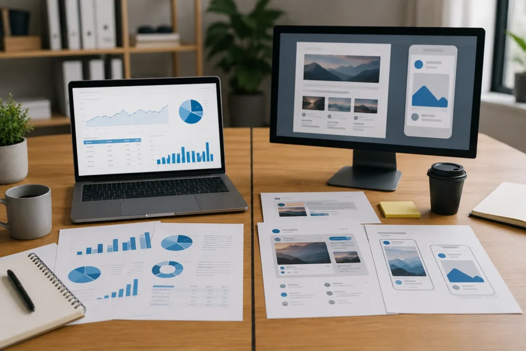 SEO and paid marketing strategies side by side