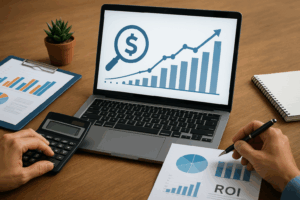 Digital marketer analysing ROI and ad spend