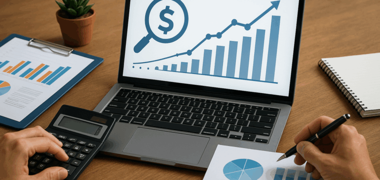 Digital marketer analysing ROI and ad spend