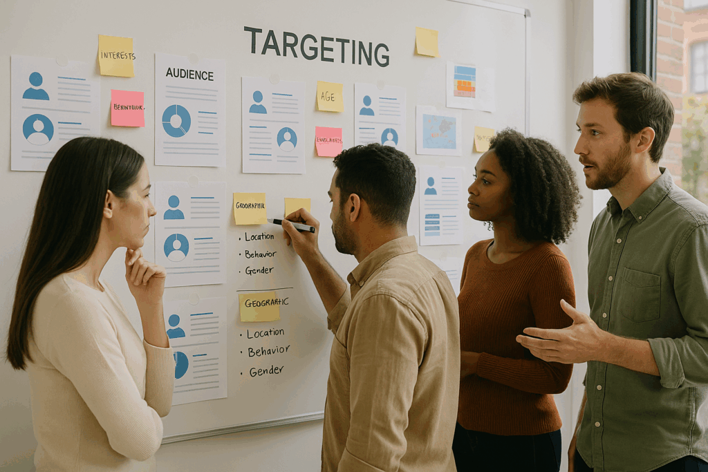 Team mapping audience and marketing strategy together